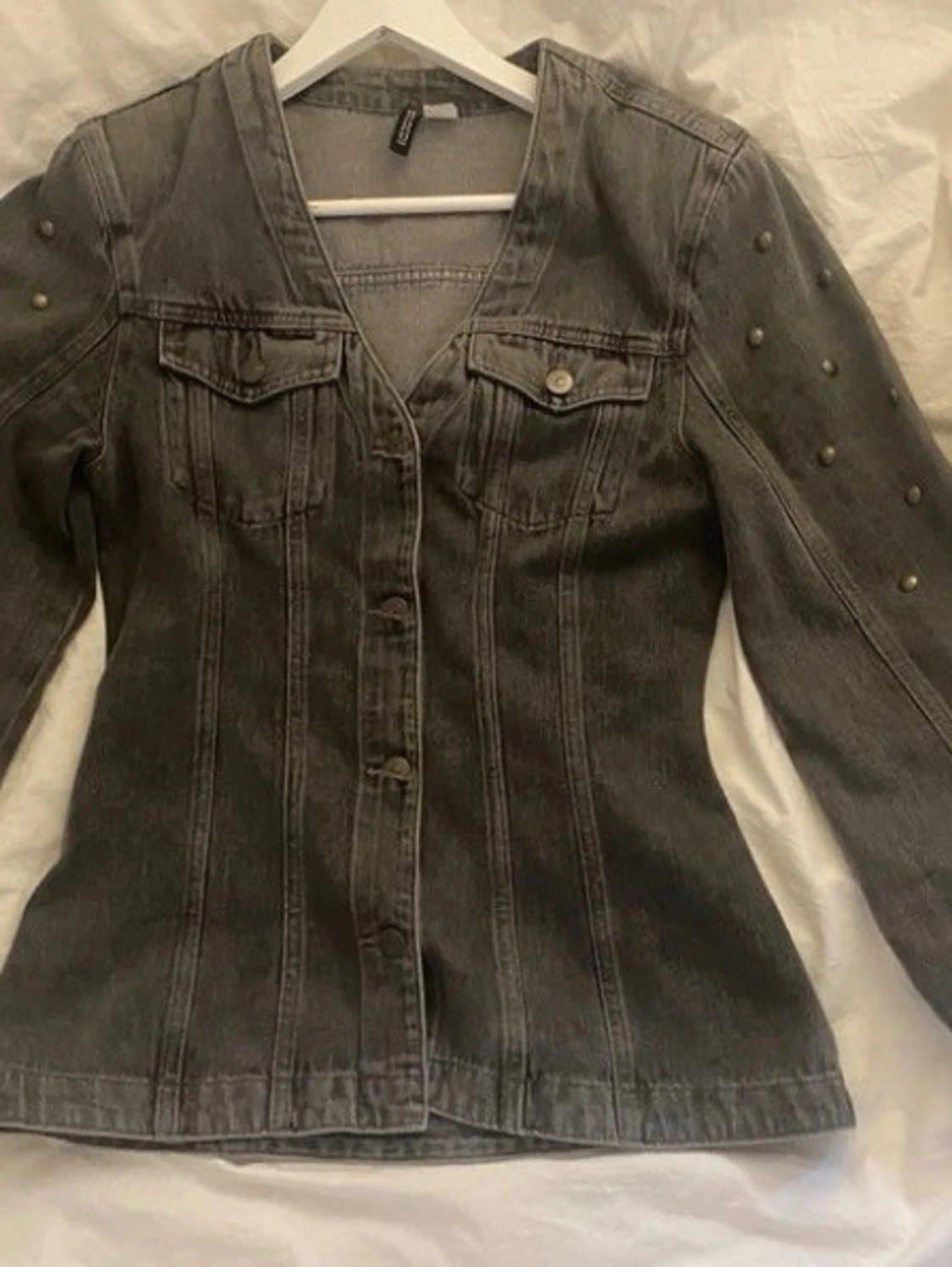 Grå figursydd jeansjacka H&M - 1