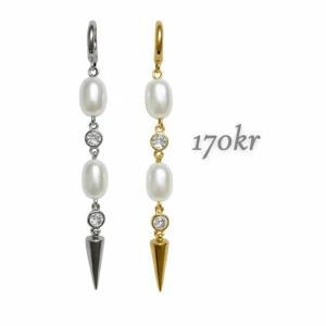 Asymmetriska örhängen med pärlor och kristaller - Par 