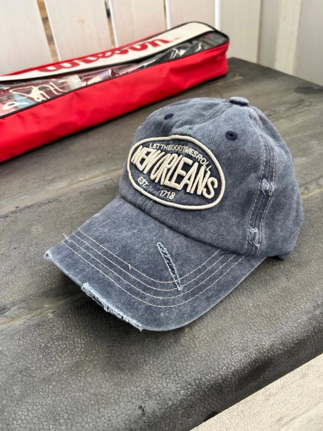 Blå vintagekeps New Orleans brodyr - 2