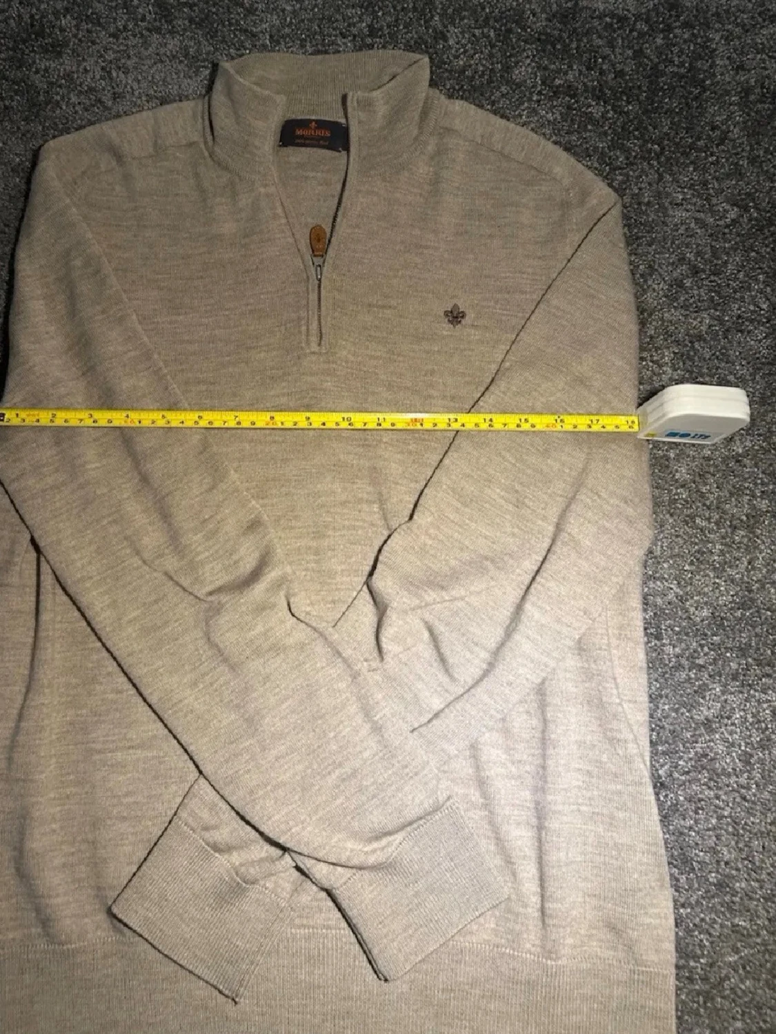Beige halvzip tröja från Morris - 3
