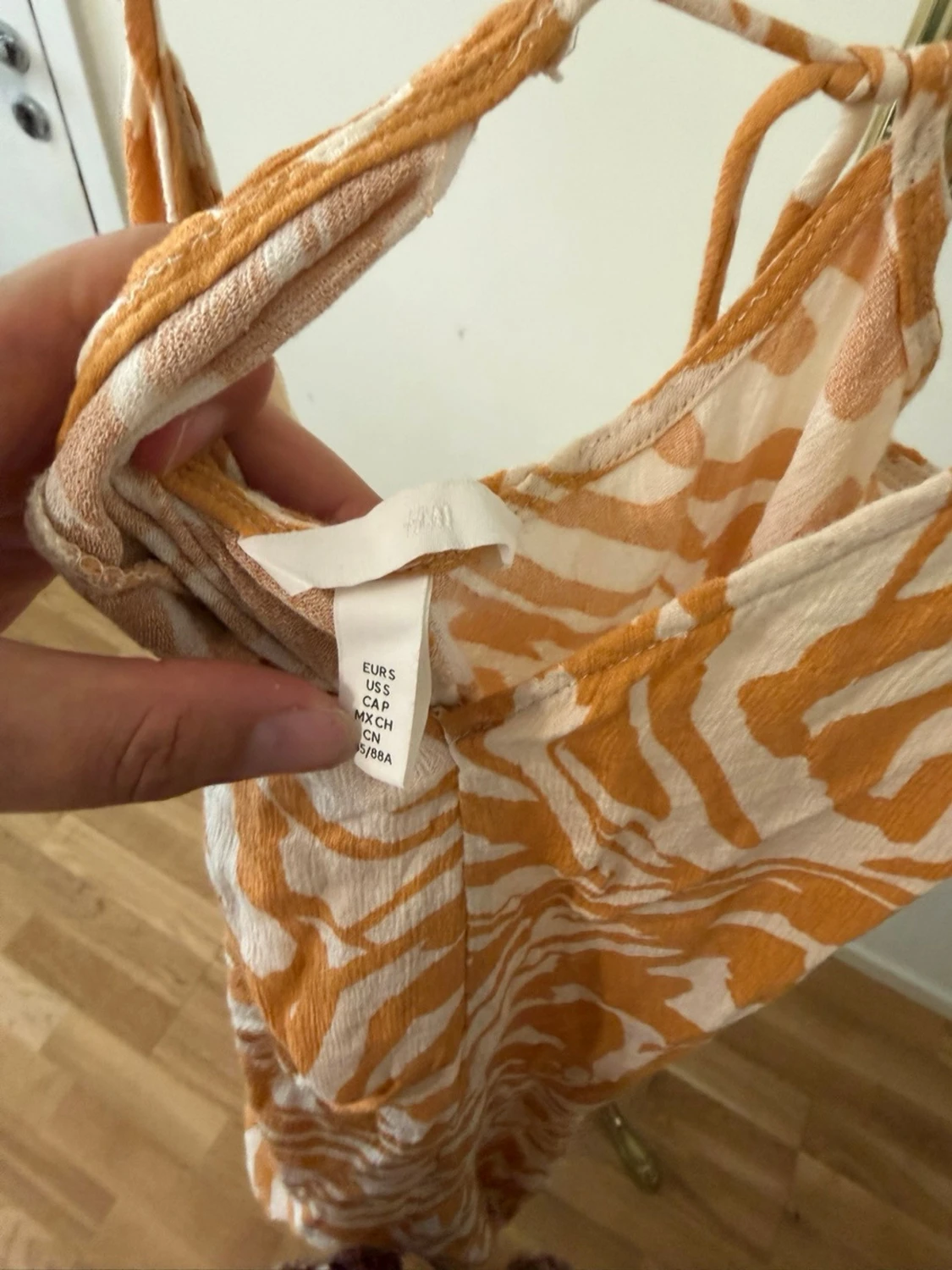 Zebramönstrad maxiklänning i orange - 2