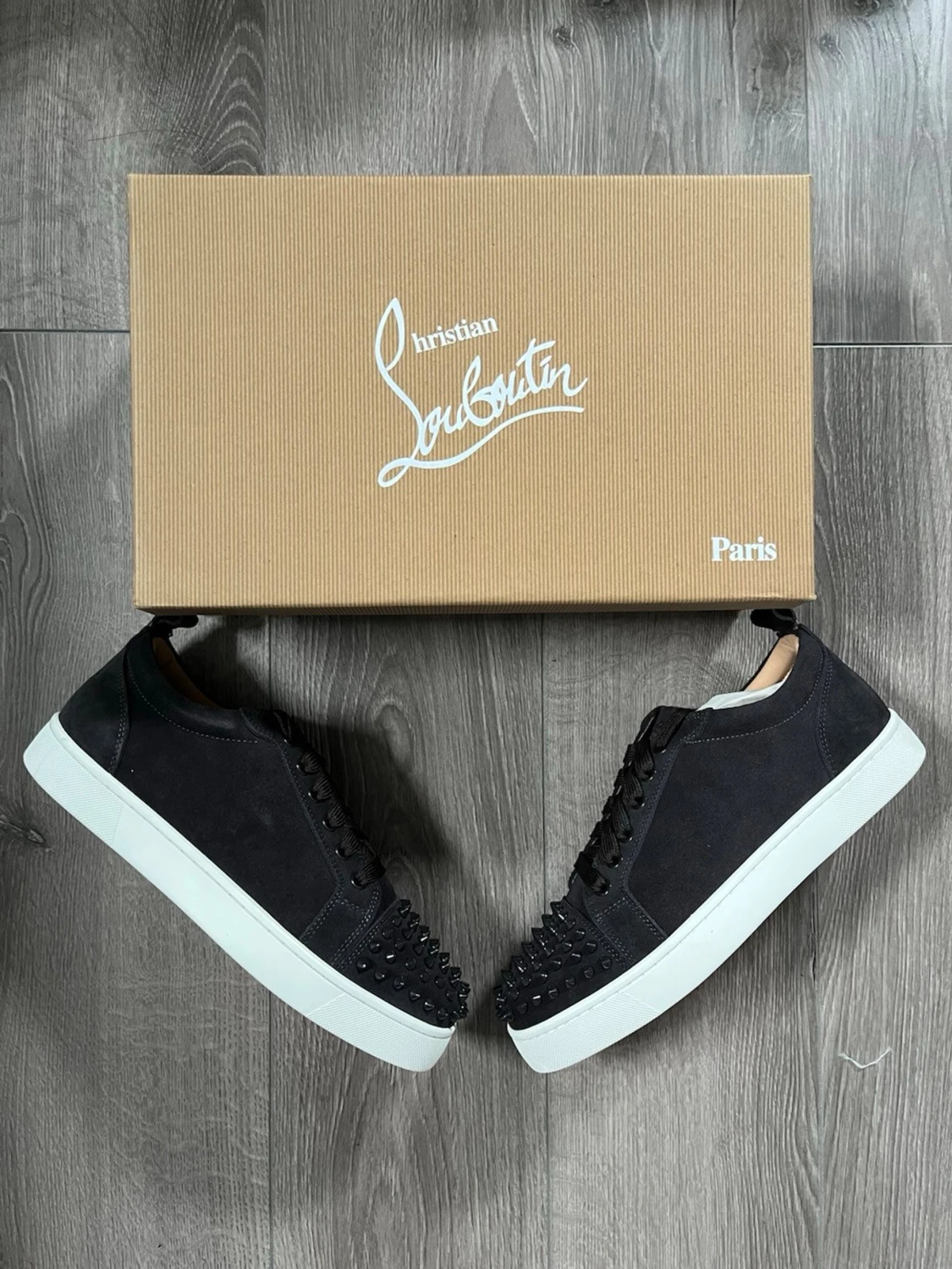 Svarta Louboutin sneakers med nitar - 2