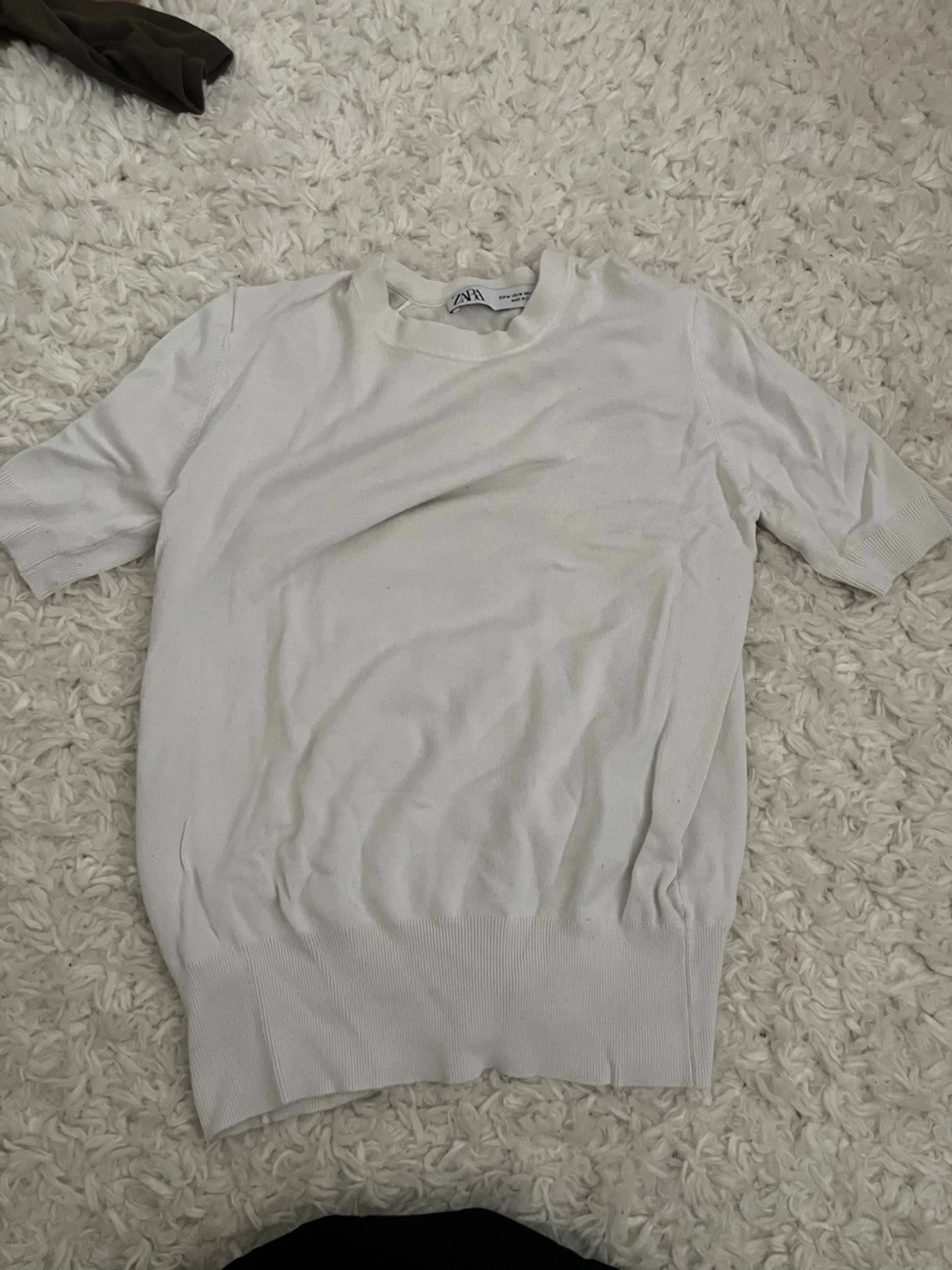 Vit kortärmad topp från ZARA