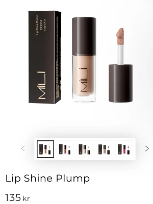 Läppglans - Helt ny Lip Shine Plump från mili cosmetics i färgen pump, fick i present men kommer inte komma till användning av mig 