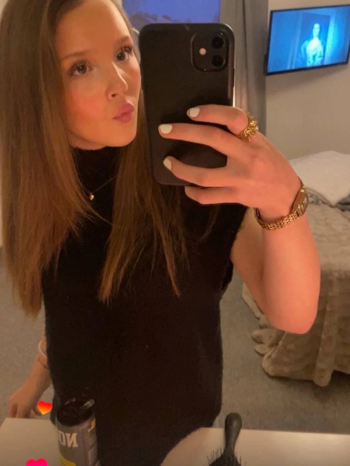 Svart ärmlös stickad topp