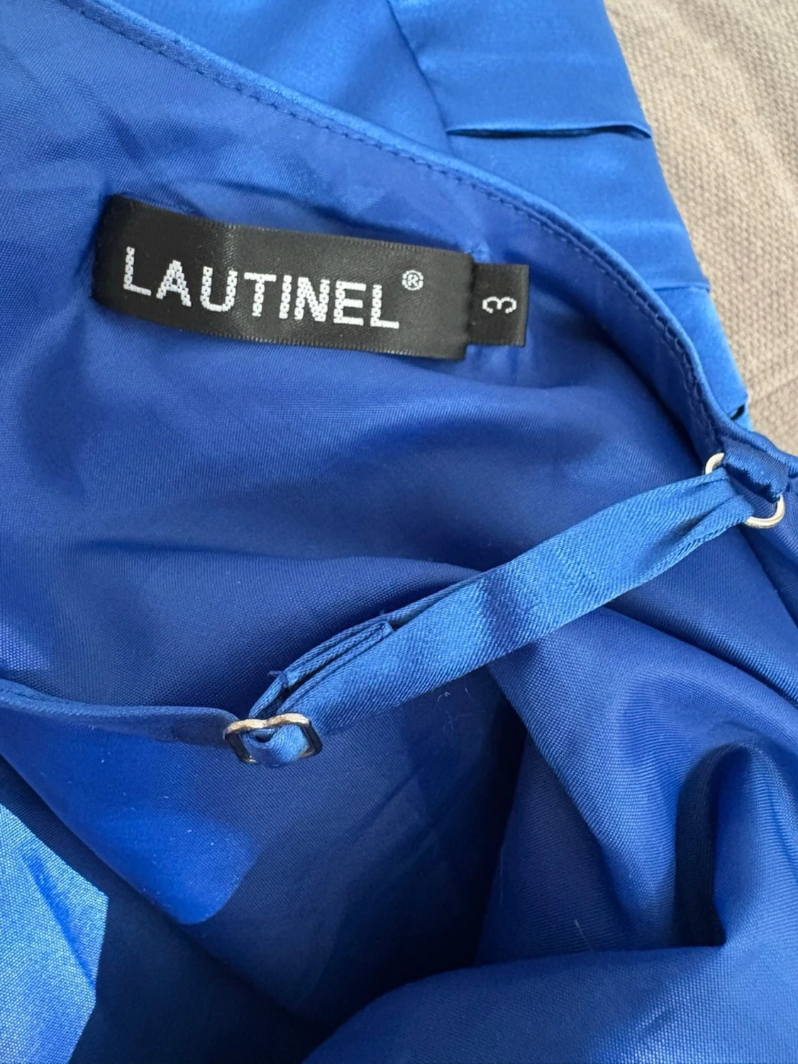 LAUTINEL Blå balklänning med pärldetaljer strl S/M (se bilder) - 3