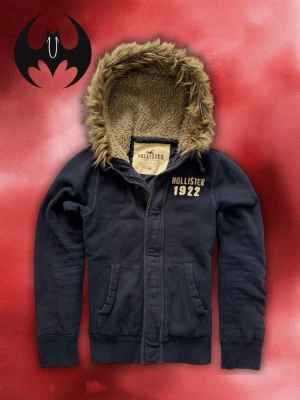 Vintage Hollister Pälsfodrad Hoodiejacka  - Säljer denna sjuka sällsynta och eftertraktade Hollister pälsfodrad Jacka | bra skick, några fläckor men syns inte | Size M | Längd: 68cm Bredd: 54cm Armlängd: 72cm | Lägg endast bud med avsikt att köpa nu, inga fördröjning! Pris är inte hugget i sten!