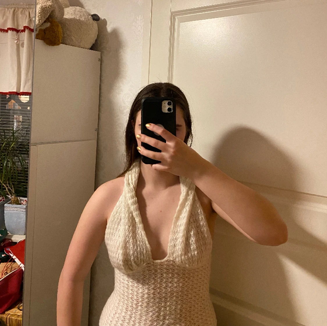 Stickat halterneck topp - 90