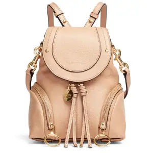 See by Cholé väska, olga ryggsäck. Beige/brun med guldiga detaljer. Oanvänd, perfekt skick!