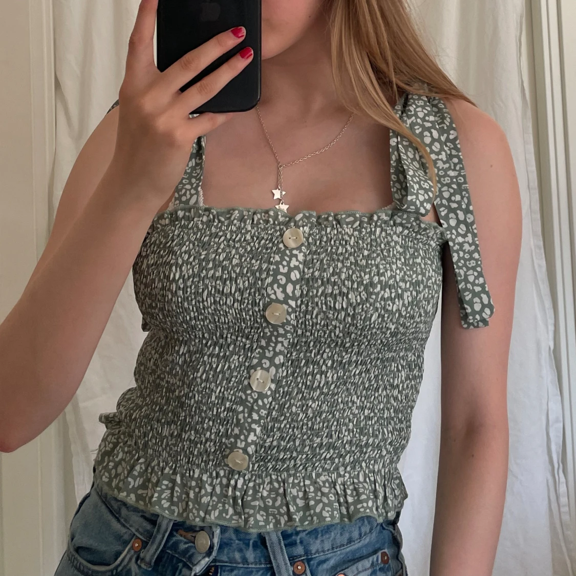 Grönvitt linne - 90