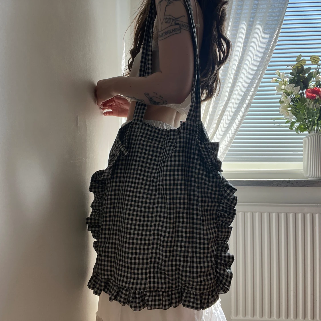 Rutig tygväska från Beyond Retro - 91