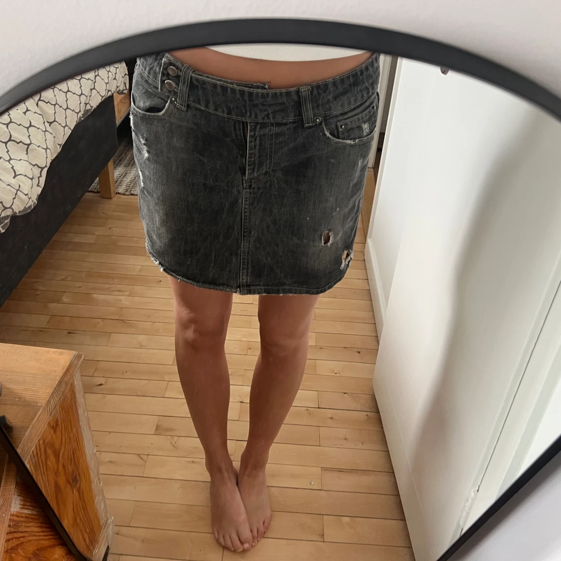 Grå jeanskjol  - 91