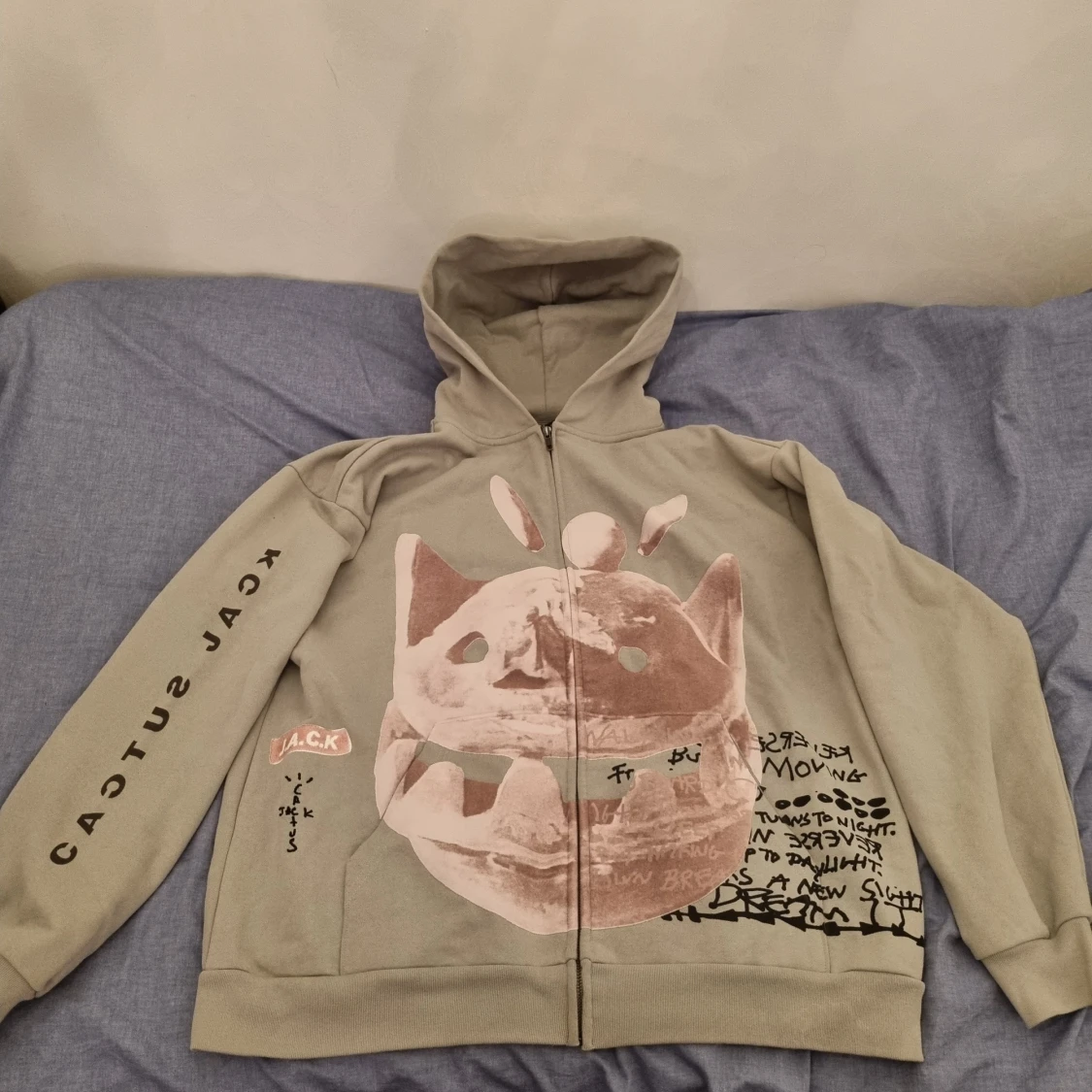 Travis Scott New Sight Zip Up Hoodie Olive