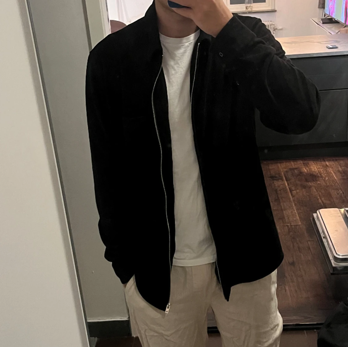 Velour mocka jacka. Höst/vår - 90