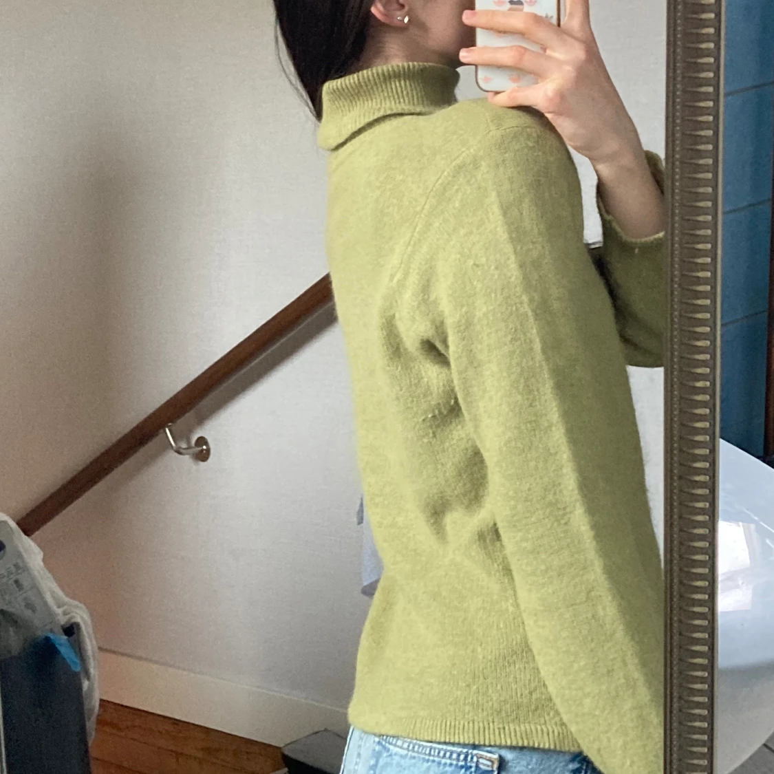 Grön stickad tröja - 92