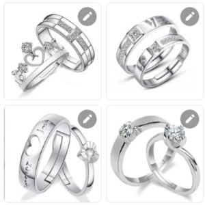 925 silverpläterad ringer  - Pris för 2st/ par  Fri stlk 