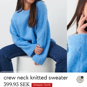 Stickad tröja  - Populära slutsålda blå stickade tröjan från Gina💕 storlek S!