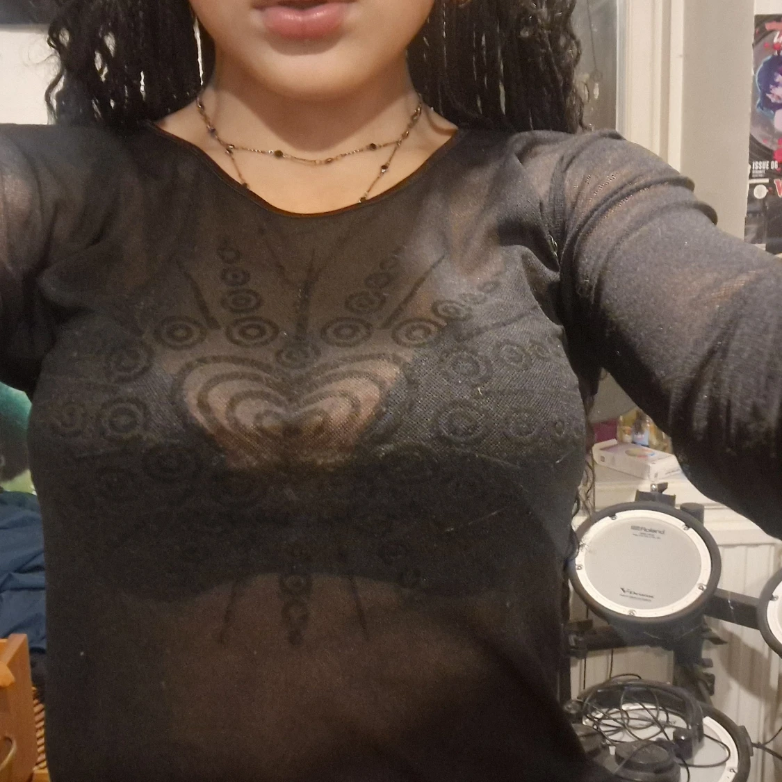 Genomskinlig y2k topp - 91