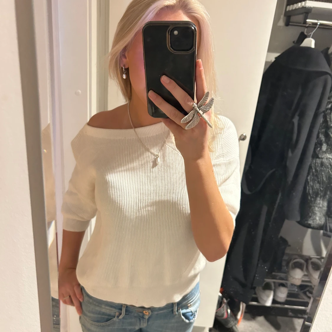 Trekvartsärmad stickad topp!  - 93