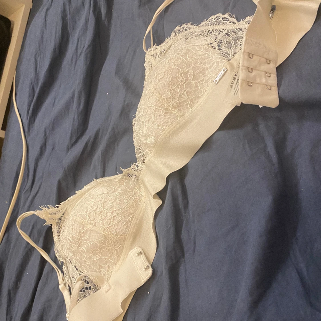 Svart/vit spets topp - 90