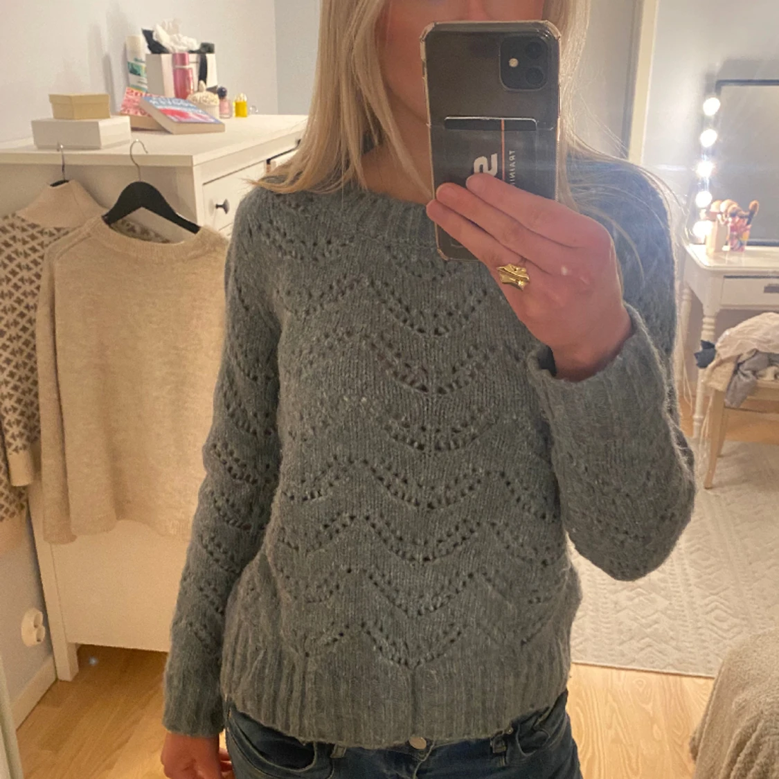 Stickad tröja PIECES - 90