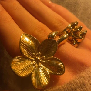 Guld ring - Säljer den här söta ringen från ett smyckesföretag från instagram med en blomma på💕 Säljer den pga att den va för stor