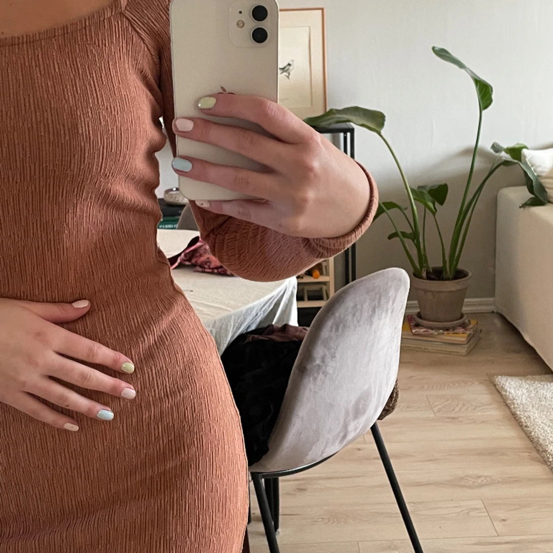 Brun/orange klänning  - 90