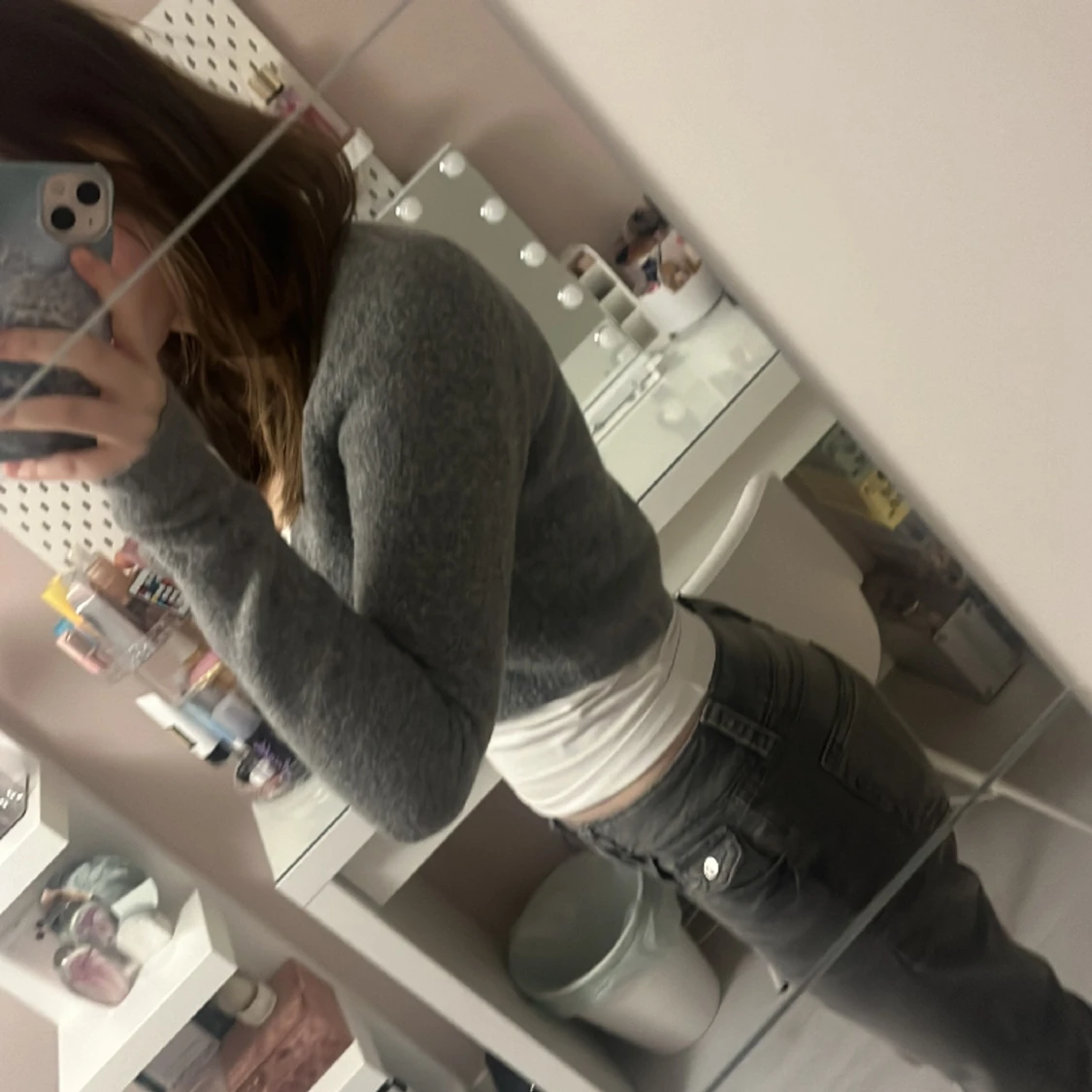 Grå kort kofta - 90