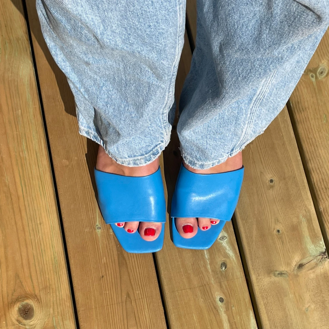 H&M blå mules  - 91