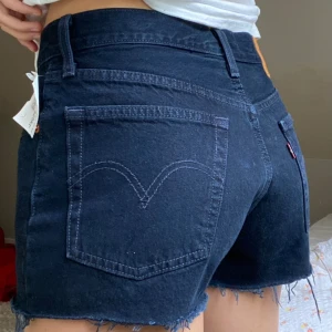 Levis Jeansshorts - Mörkblå jeansshorts från levis! Midwaist, W27. Använda 1 gång. Köpta för 500! Pris kan diskuteras! 