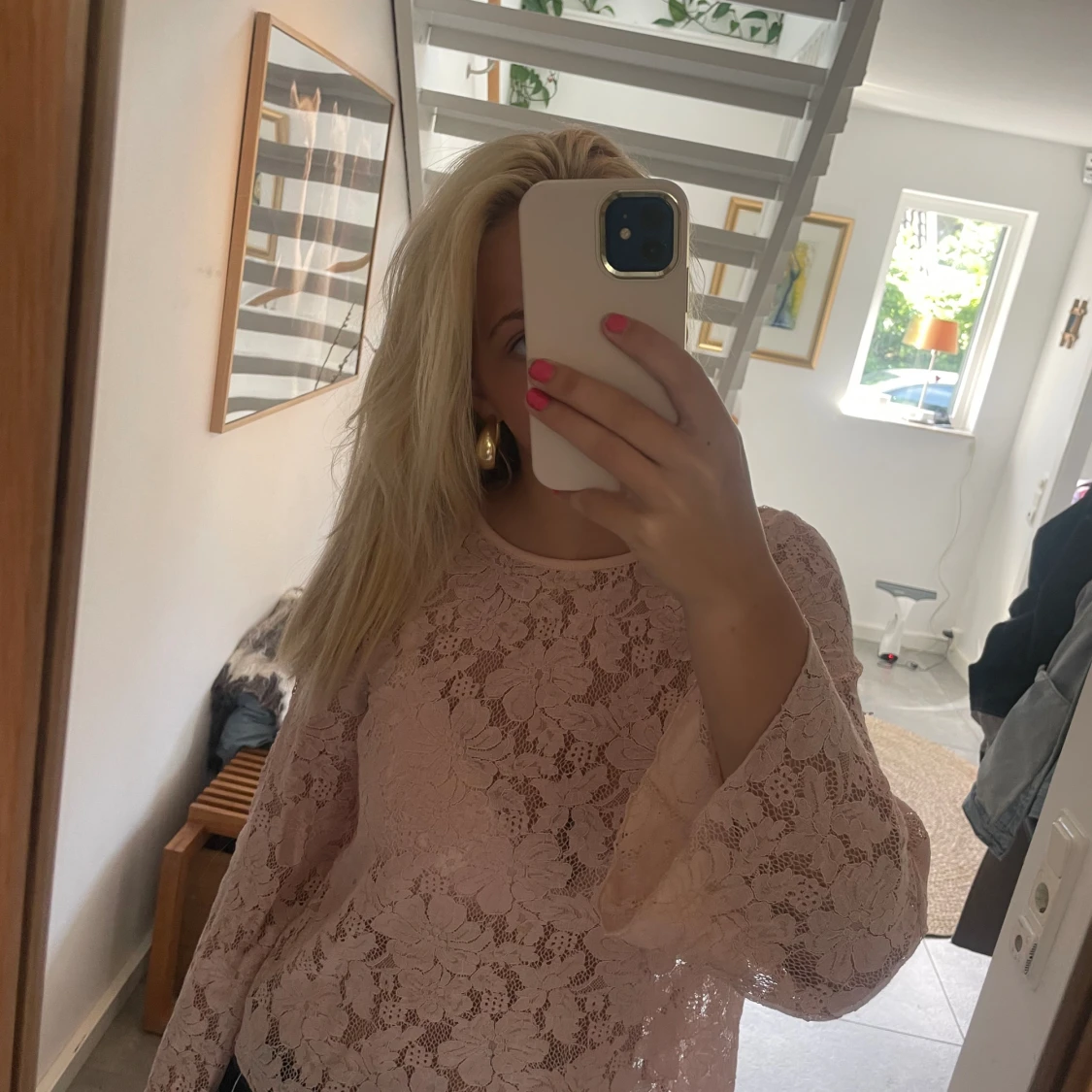 Rosa spets blus - 90