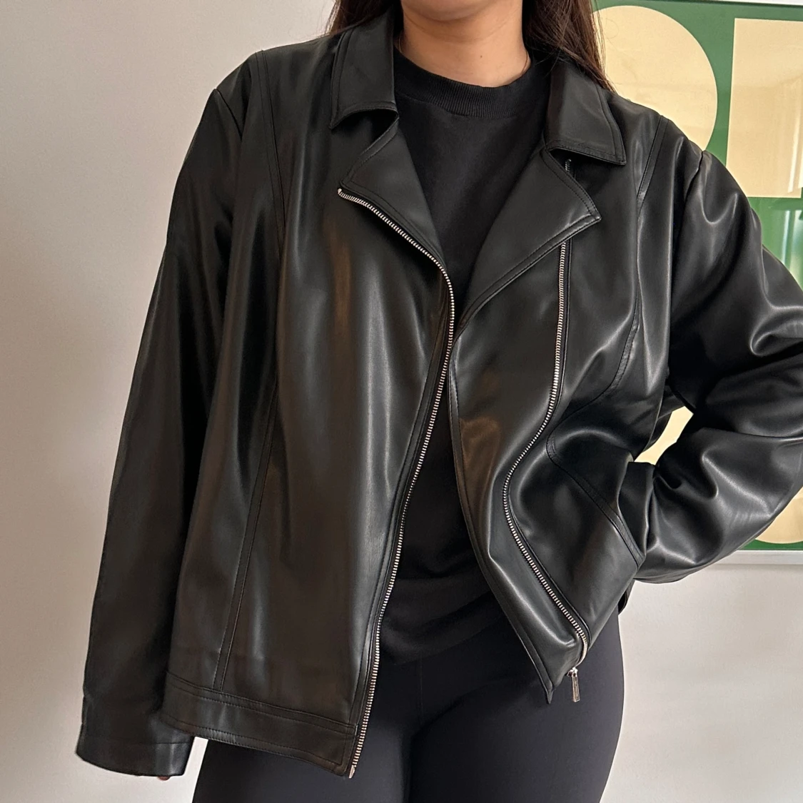 Svart skinnjacka  - 90