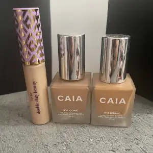 Säljer lite sminkprodukter som är helt nya endast testade. Säljer två caia foundation och en concealer från tarte ultra creamy, priser och färg står på andra sidan