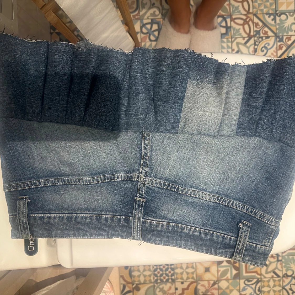 Jeans kjol med volanger - 91