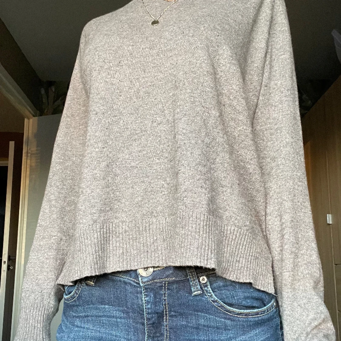 Super mysig grå tjocktröja 