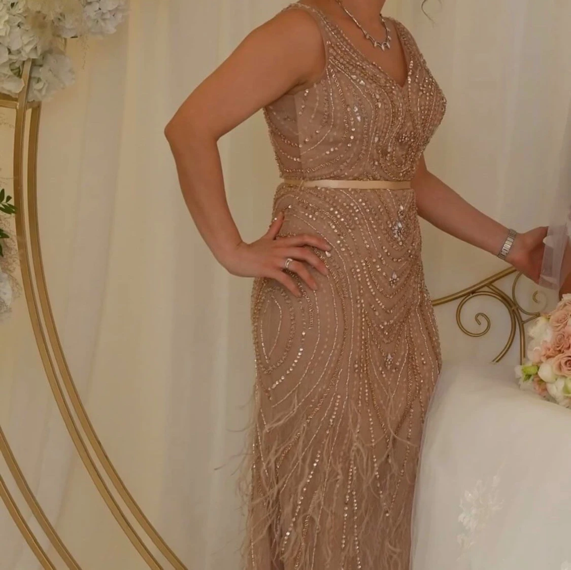 Rosé maxi klänning!