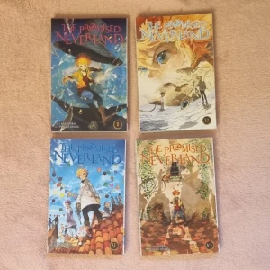 The Promised Neverland: Vol 9-12, Manga - Vol 9-12 av serien The Promised Neverland, av Kaiu Shirai. Böckerna är i fint skick och är i princip oanvända.   Säljs som 4 böcker, men om ni endast vill ha en bok så går det också bra! Priset blir då 70 kr/st. Meddela mig i så fall!