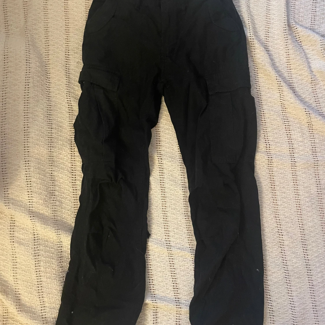 Svarta lowrise lågmidjade y2k cargobyxor