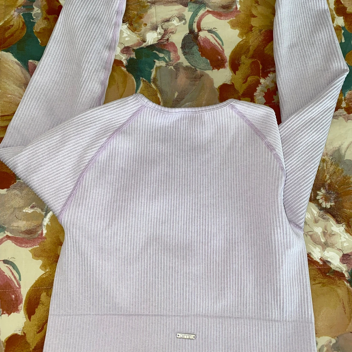 aim’n purple ribbad crop top longsleeve  - 91