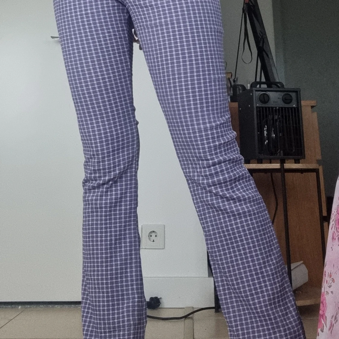 Purple plaid pants