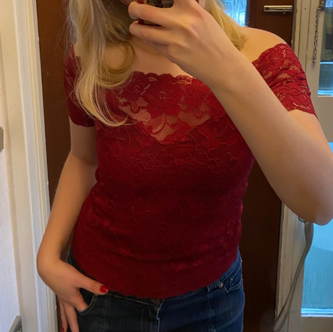 Söt vinröd spetstopp💓 - 91