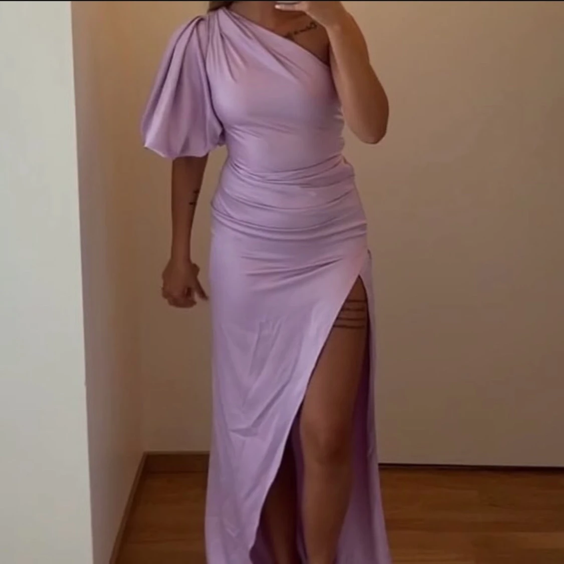 Siden klänning lila