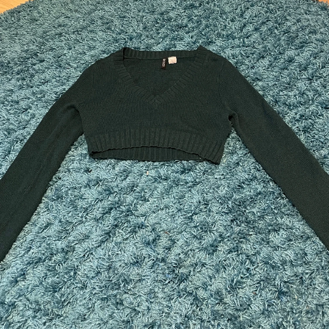 Grön långärmad croptop