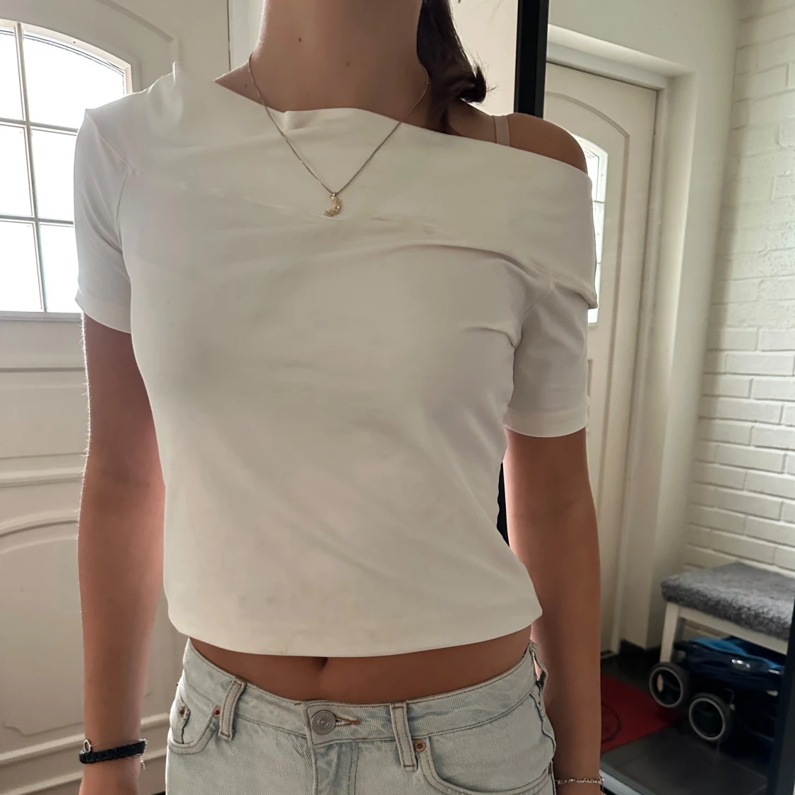 Vit offshoulder topp - 91