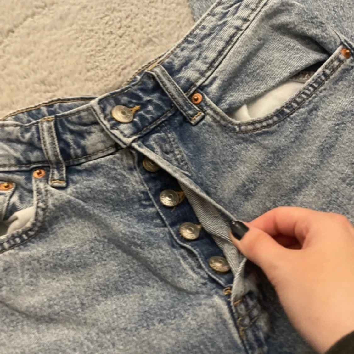 Högmidjade wide leg jeans - 91