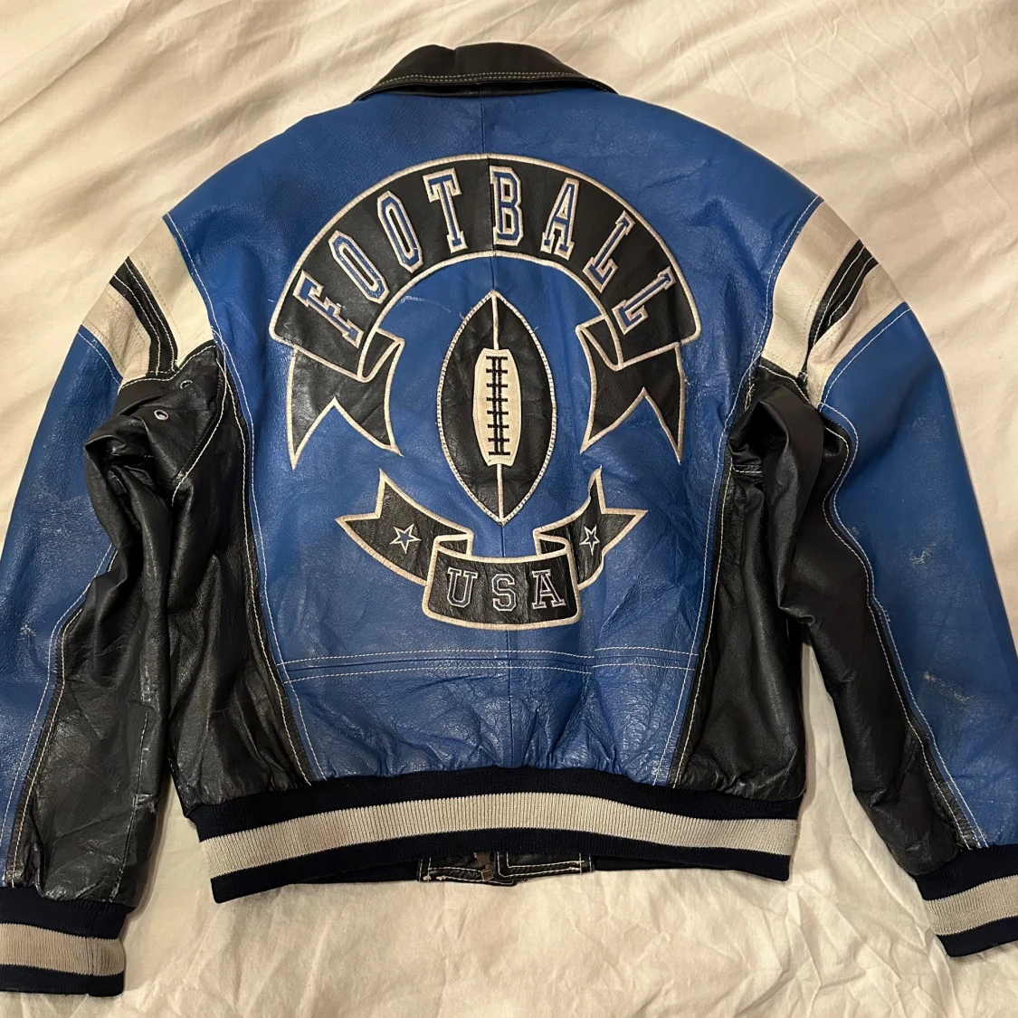 Vintage Leather Varsity Jacket - 92