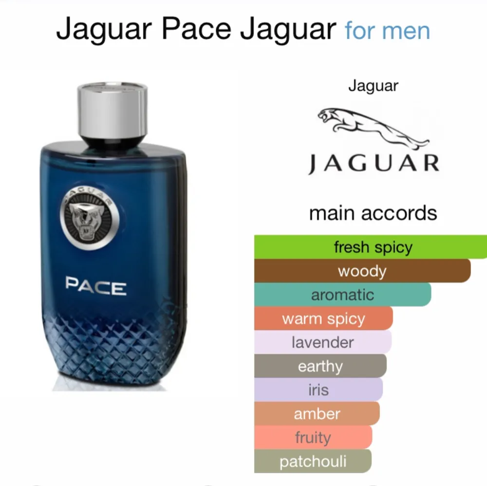 Jaguar Pace är en maskulin sommardoft som förkroppsligar energi och elegans. Perfekt för vardagliga tillfällen med sin uppfriskande och sofistikerade aura. Dess långvariga doft varar i över 10 timmar. 2ml flaskan räcker till ca 50 sprej.. Övrigt.