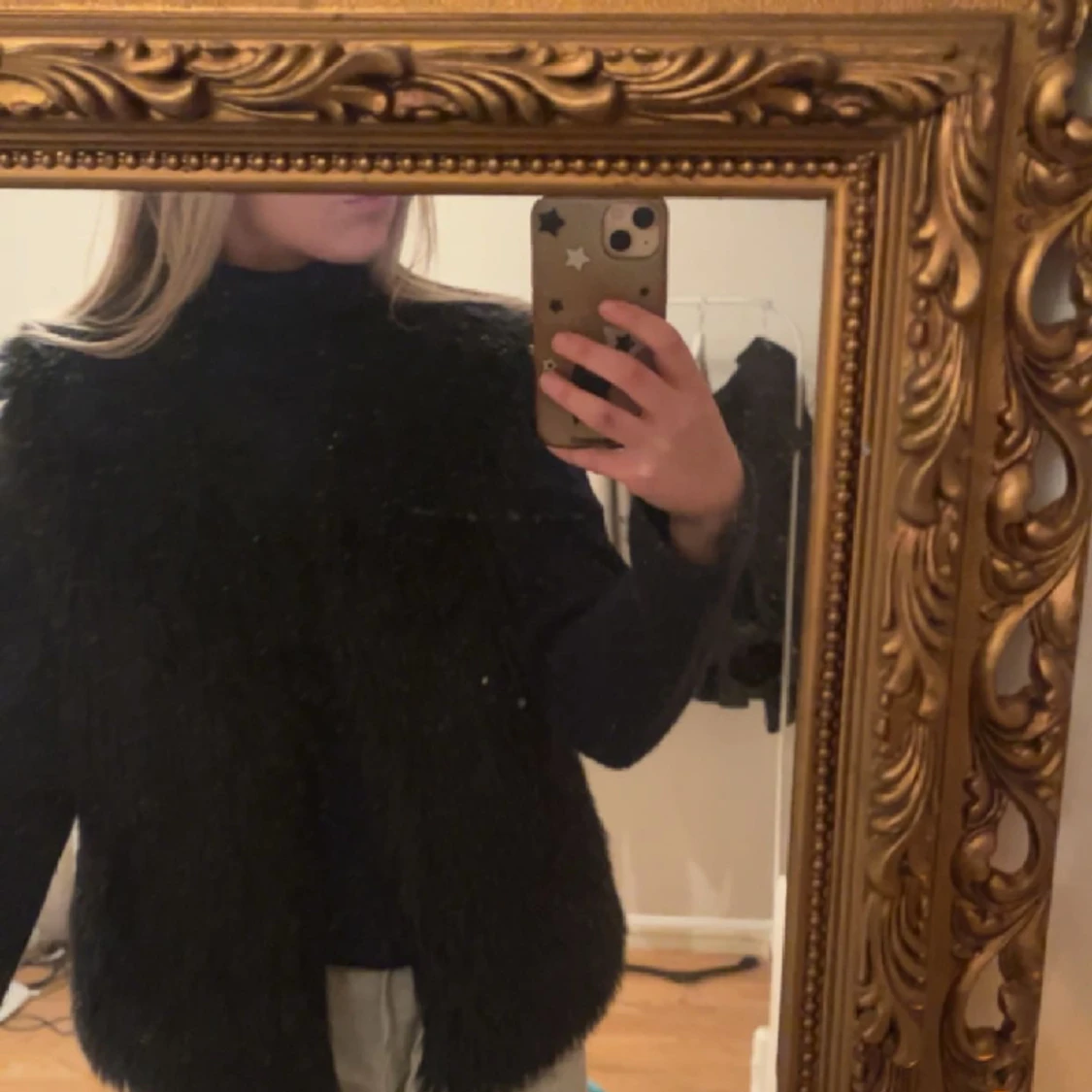 Svart Pälsväst  - 90