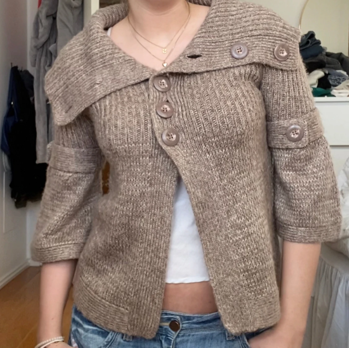 Trekvartsärmad kofta 