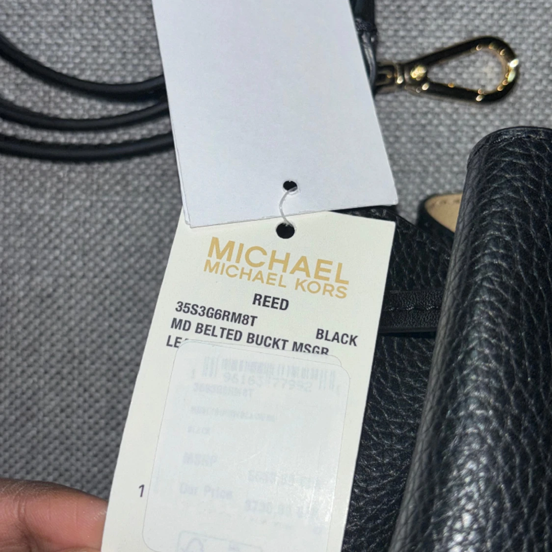 Svart Michael Kors bucket väska Reed kalvskinn - 1